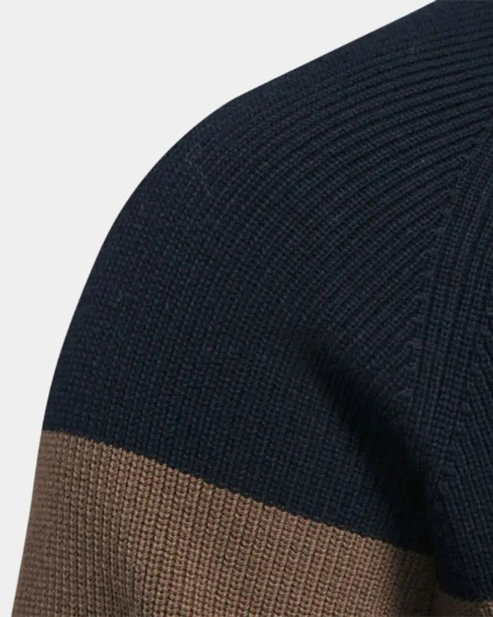 Porfirio | Cárdigan de punto de bloques de color con cremallera