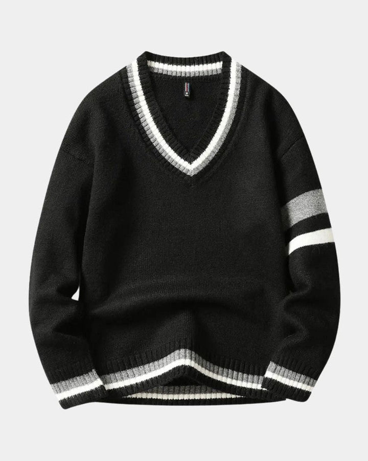 Prudencio | Jersey negro con cuello de pico