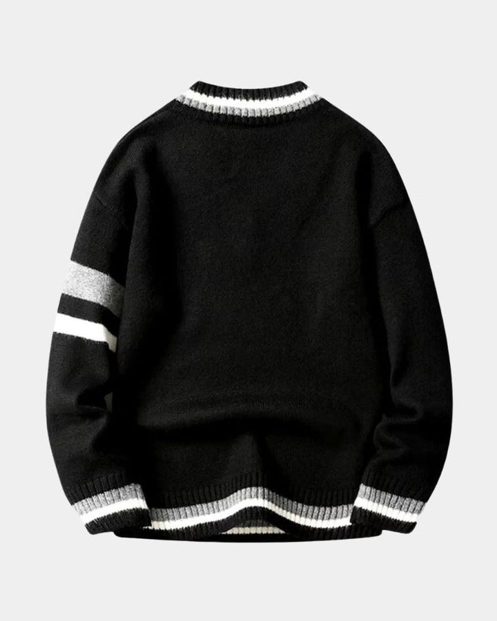 Prudencio | Jersey negro con cuello de pico