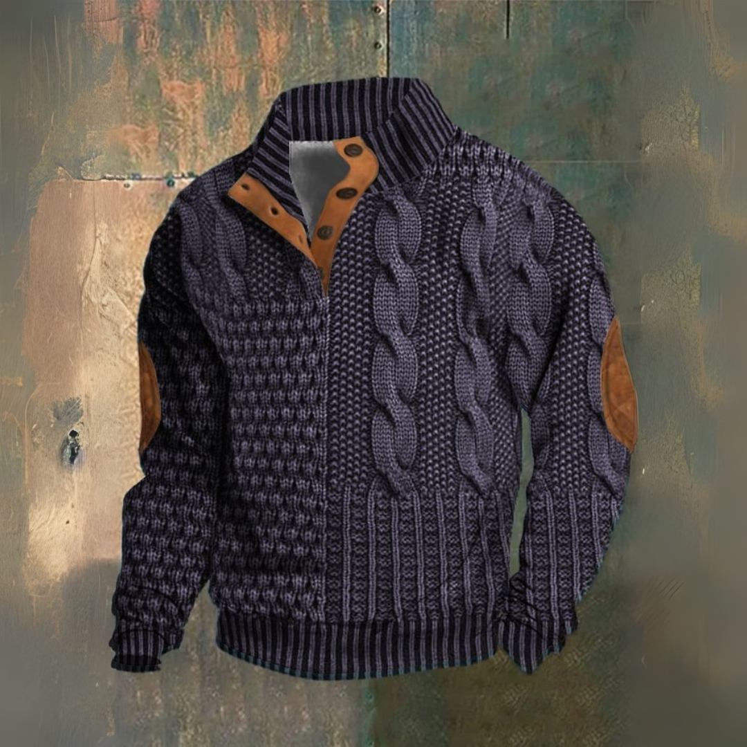 Rafael | Jersey de ochos azul marino con cuello alto