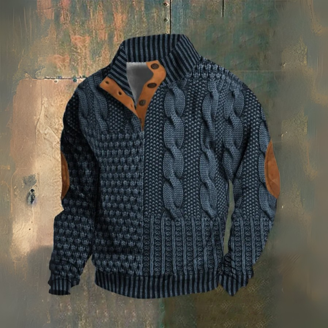Rafael | Jersey de ochos azul marino con cuello alto