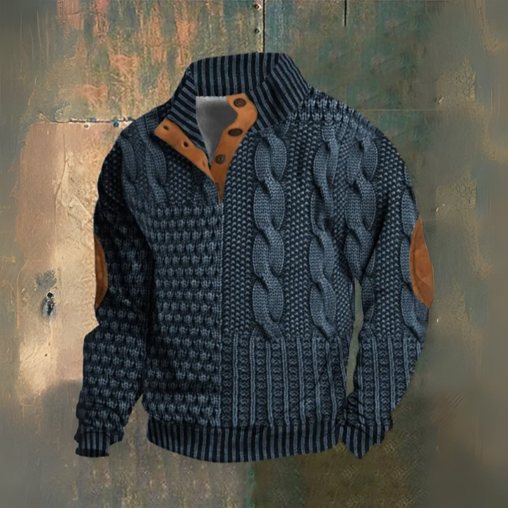 Rafael | Jersey de ochos azul marino con cuello alto
