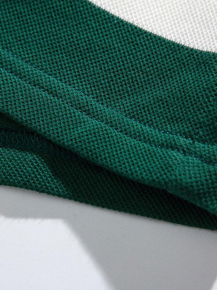 Rafael | Sudadera polo de rayas anchas con textura gofre