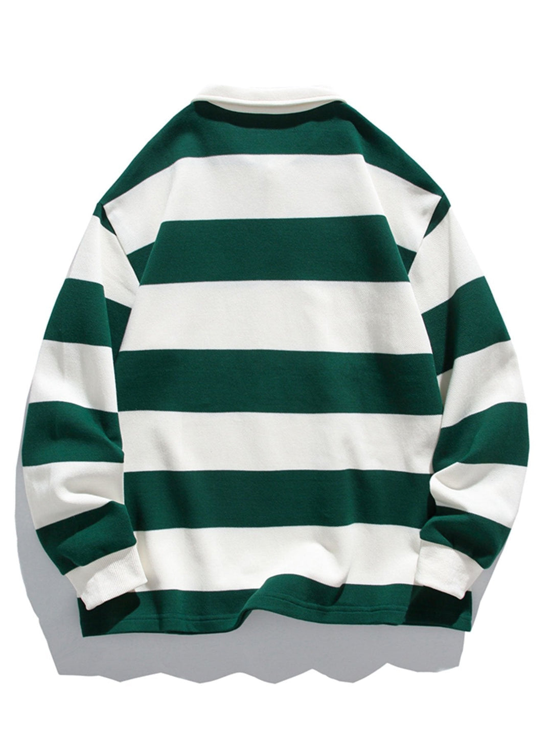Rafael | Sudadera polo de rayas anchas con textura gofre