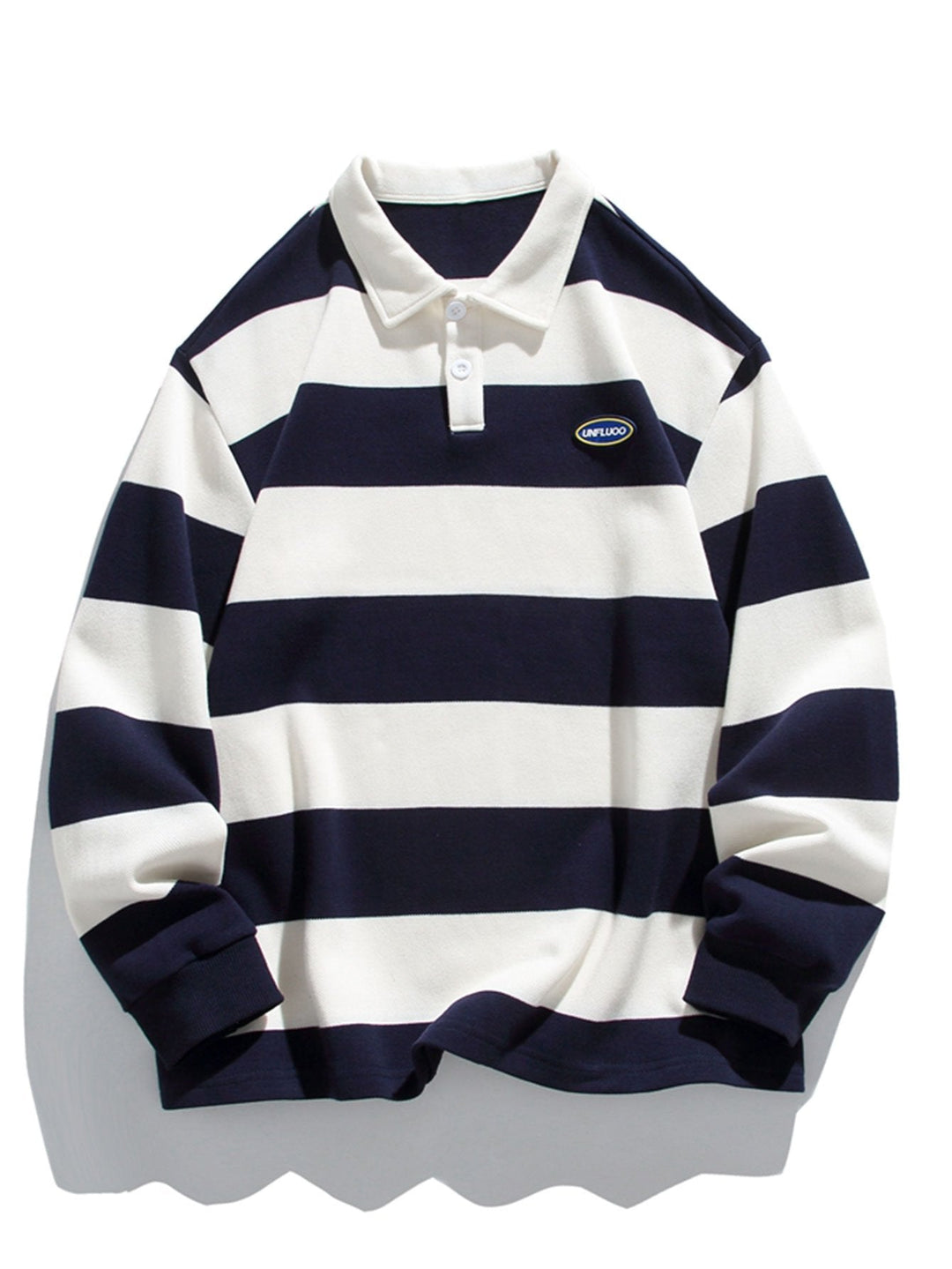 Rafael | Sudadera polo de rayas anchas con textura gofre