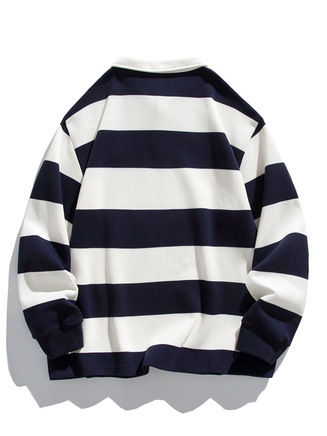 Rafael | Sudadera polo de rayas anchas con textura gofre