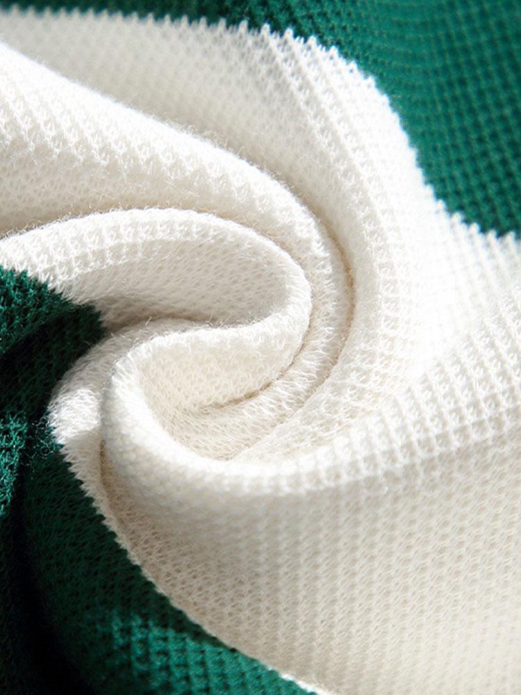 Rafael | Sudadera polo de rayas anchas con textura gofre