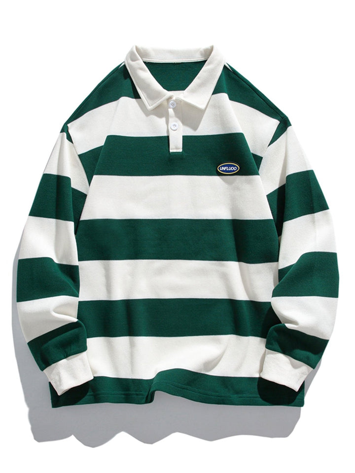 Rafael | Sudadera polo de rayas anchas con textura gofre