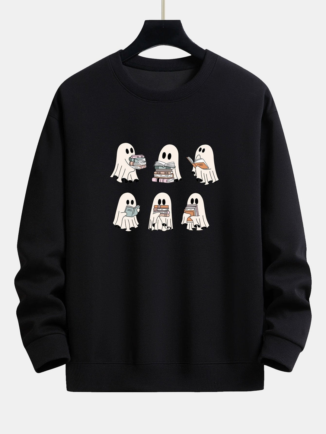 Raúl | Sudadera con estampado de fantasma lector y corte relajado