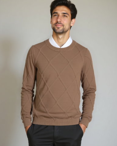 Roberto | Jersey topo con motivo de rombos