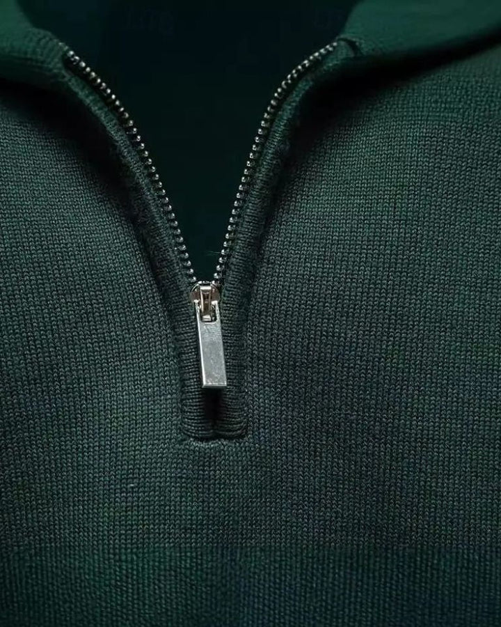 Rodrigo | Jersey verde con cremallera corta