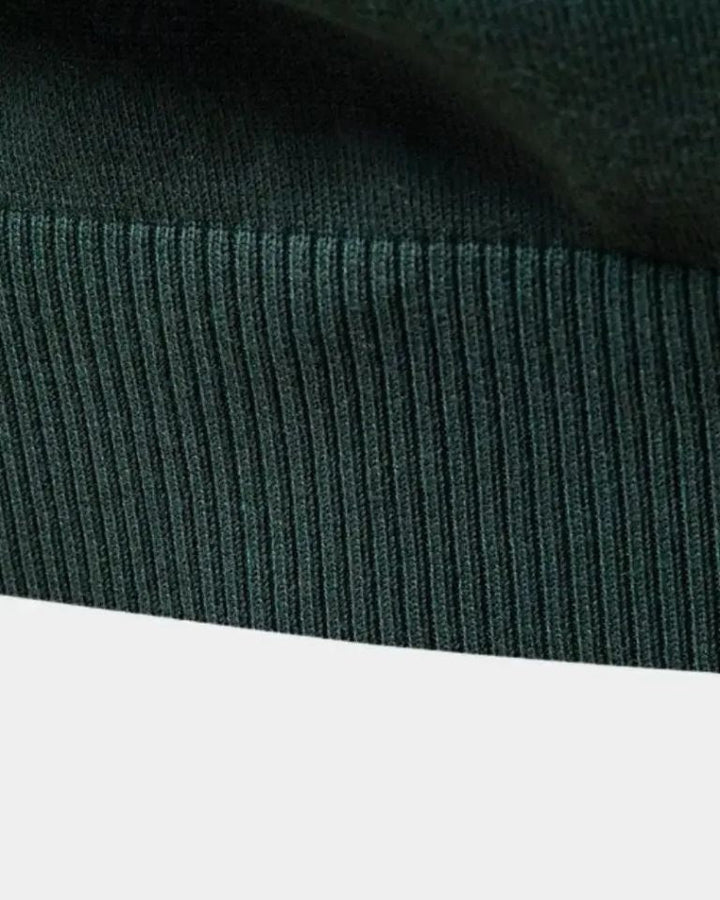 Rodrigo | Jersey verde con cremallera corta