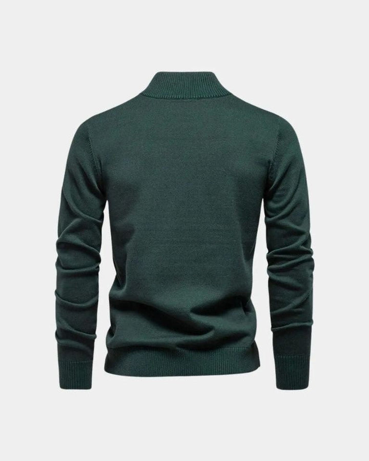 Rodrigo | Jersey verde con cremallera corta