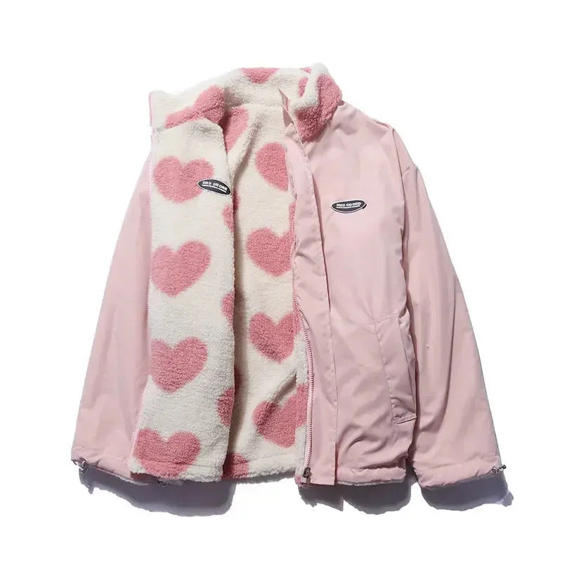 Rosa | Chaqueta reversible con corazones