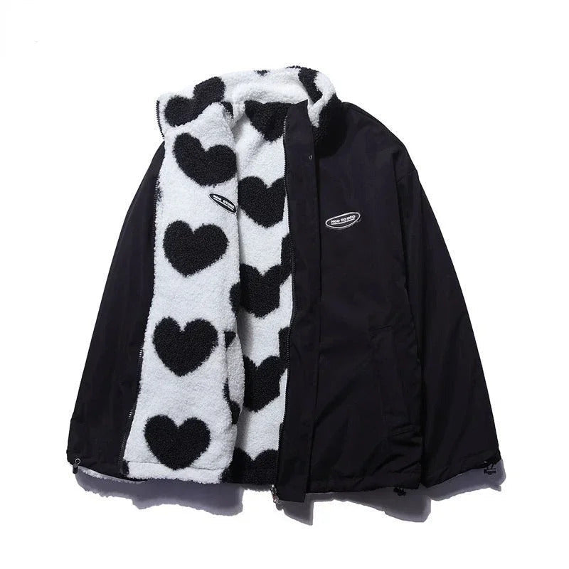 Rosa | Chaqueta reversible con corazones