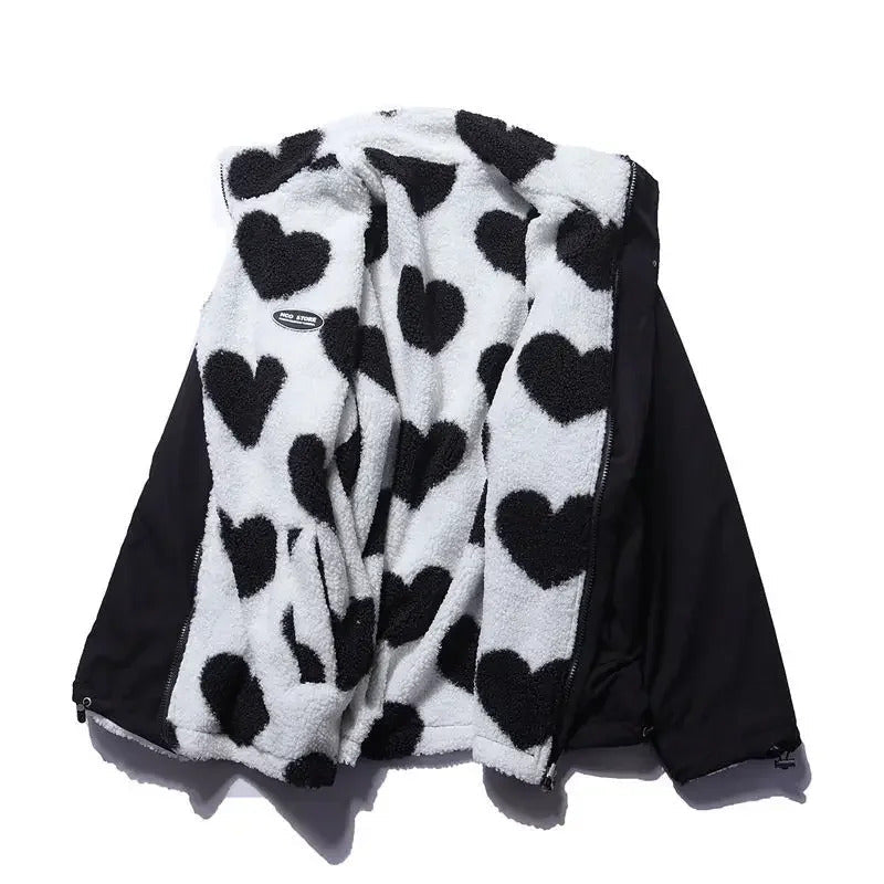 Rosa | Chaqueta reversible con corazones