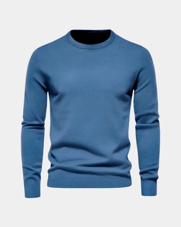 Salomón | Jersey azul con cuello redondo