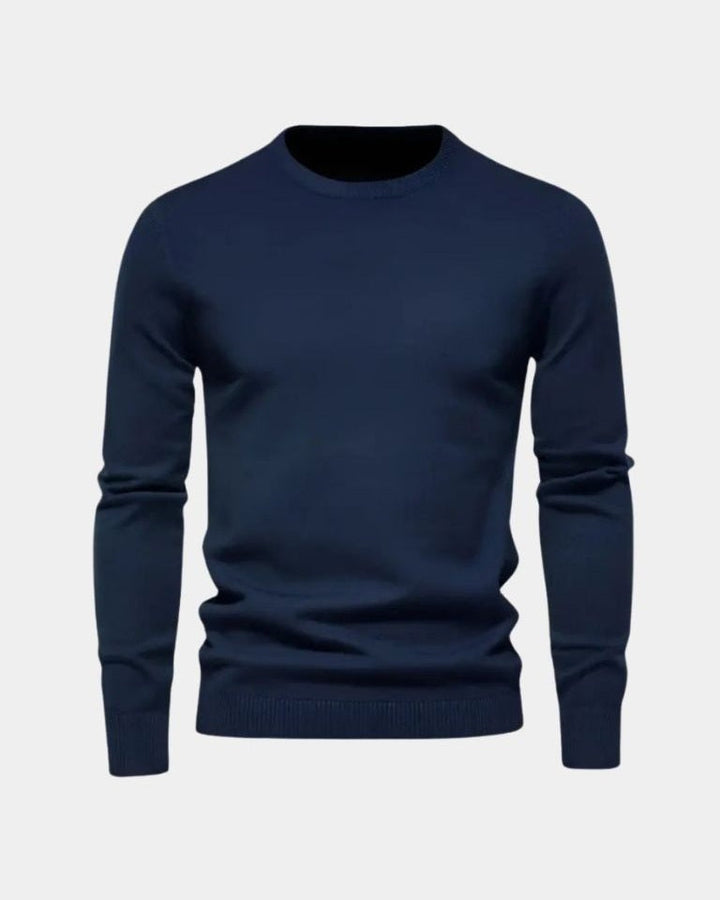 Salomón | Jersey azul con cuello redondo
