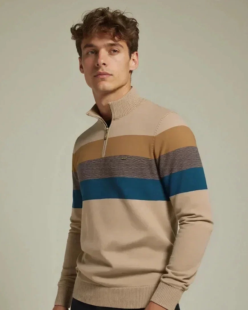 Sancho | Jersey de bloques de color con cuello alto