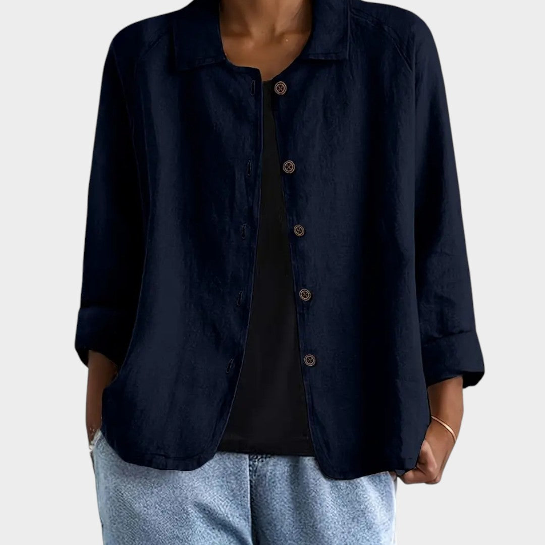 Sandra | Chaqueta de lino con botones