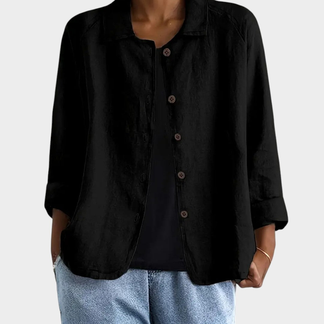 Sandra | Chaqueta de lino con botones