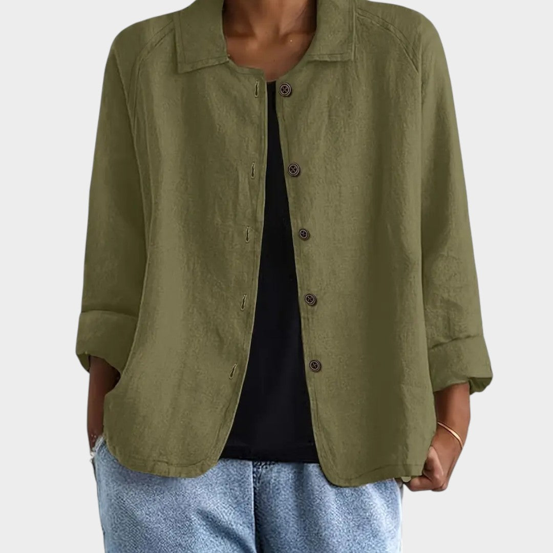 Sandra | Chaqueta de lino con botones