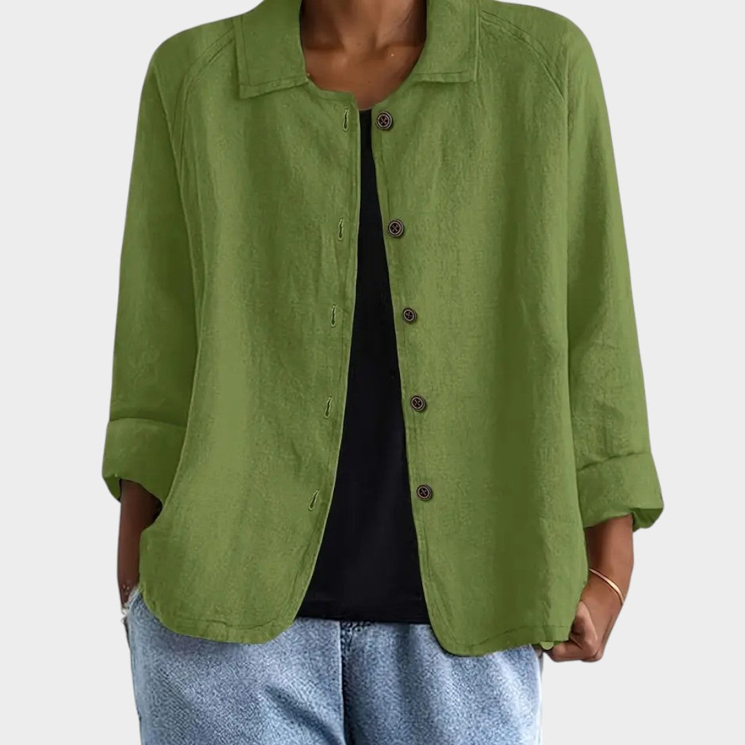 Sandra | Chaqueta de lino con botones