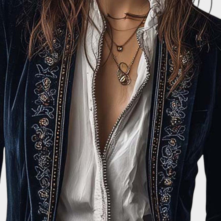 Saray | Chaqueta de terciopelo con bordados