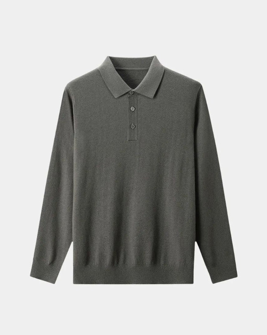 Saturnino | Polo gris de manga larga