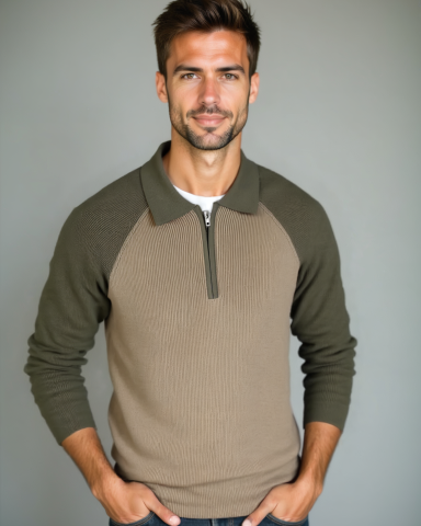 Sebastián | Jersey topo de manga ranglan con media cremallera