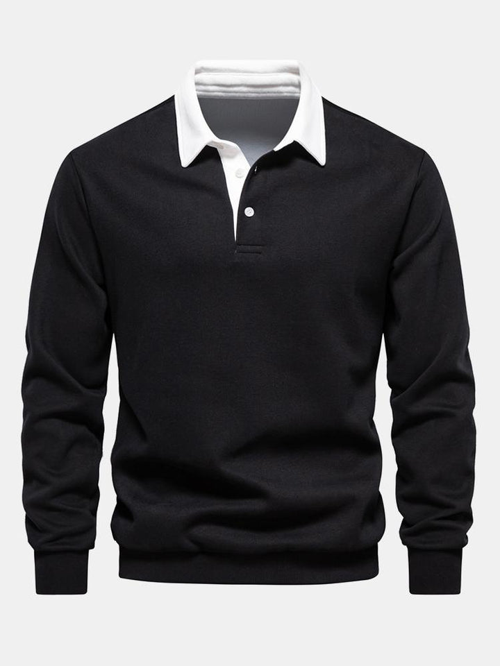 Sergio | Sudadera con detalles en contraste y cuello polo