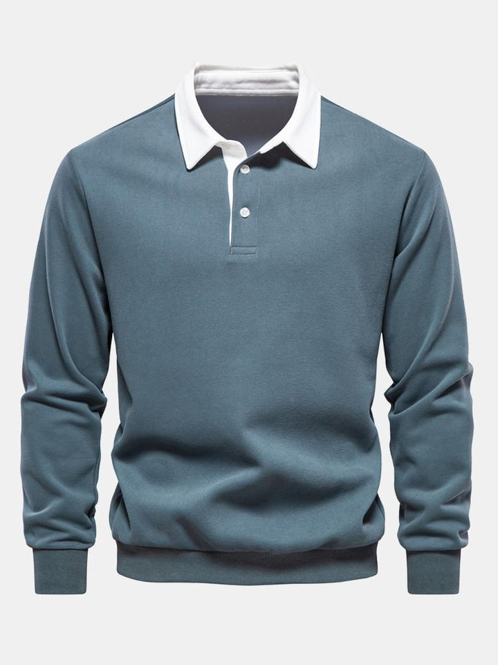 Sergio | Sudadera con detalles en contraste y cuello polo