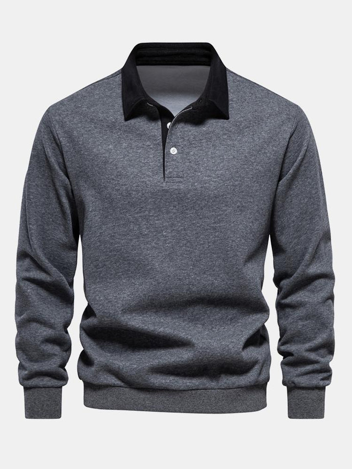 Sergio | Sudadera con detalles en contraste y cuello polo