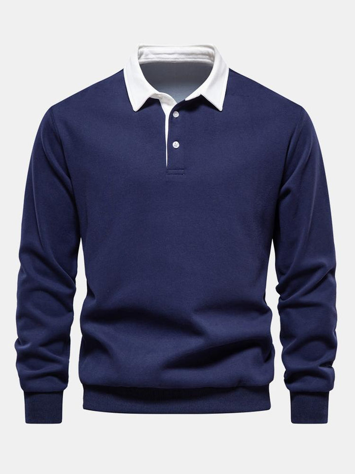Sergio | Sudadera con detalles en contraste y cuello polo