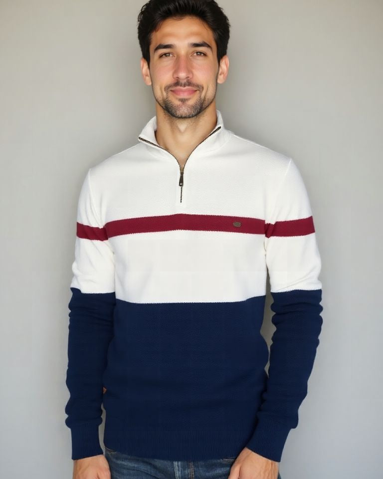 Severino | Jersey de bloques de color con media cremallera