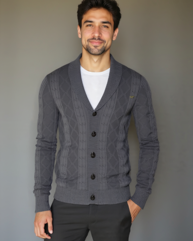 Simón | Cárdigan gris con botones