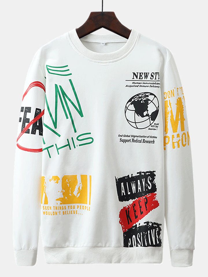 Simón | Sudadera con estampado de graffiti y texto
