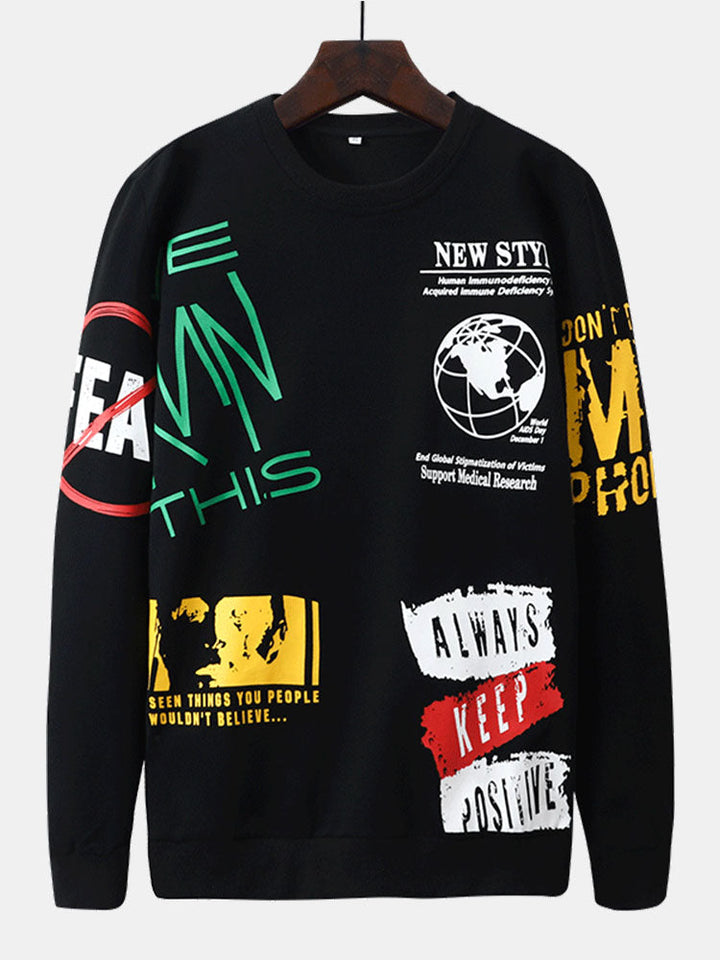 Simón | Sudadera con estampado de graffiti y texto