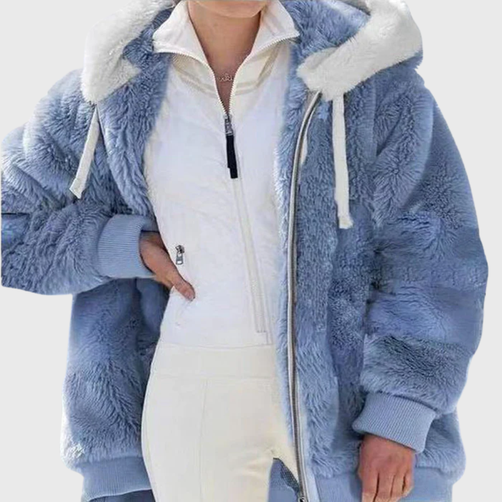 Sofía | Chaqueta polar con capucha de pelo