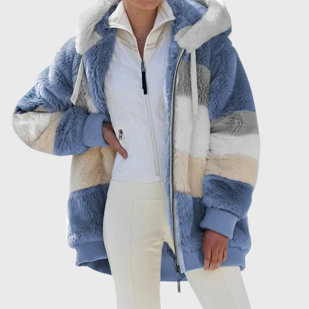 Sofía | Chaqueta polar con capucha de pelo