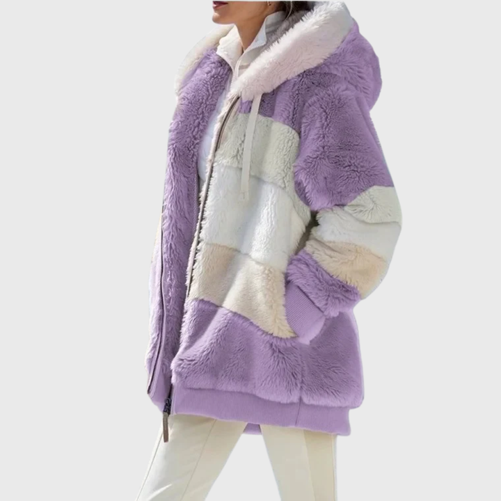 Sofía | Chaqueta polar con capucha de pelo