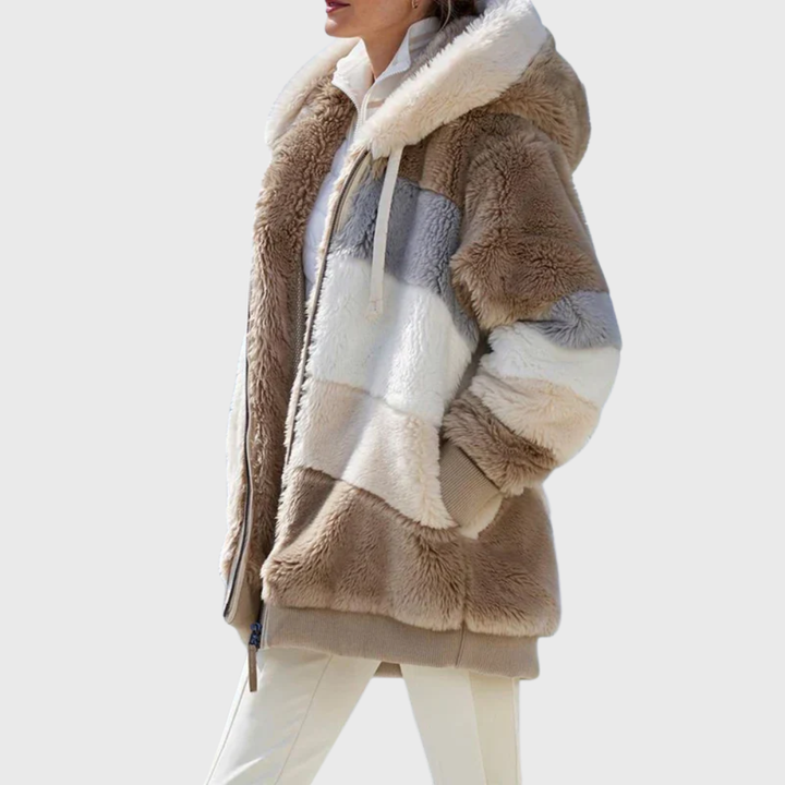 Sofía | Chaqueta polar con capucha de pelo