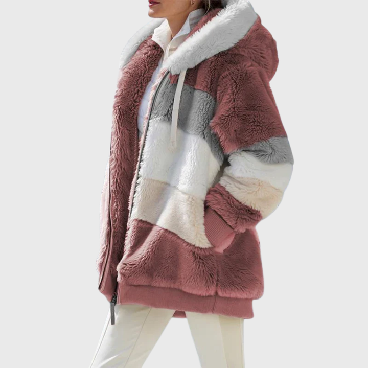 Sofía | Chaqueta polar con capucha de pelo
