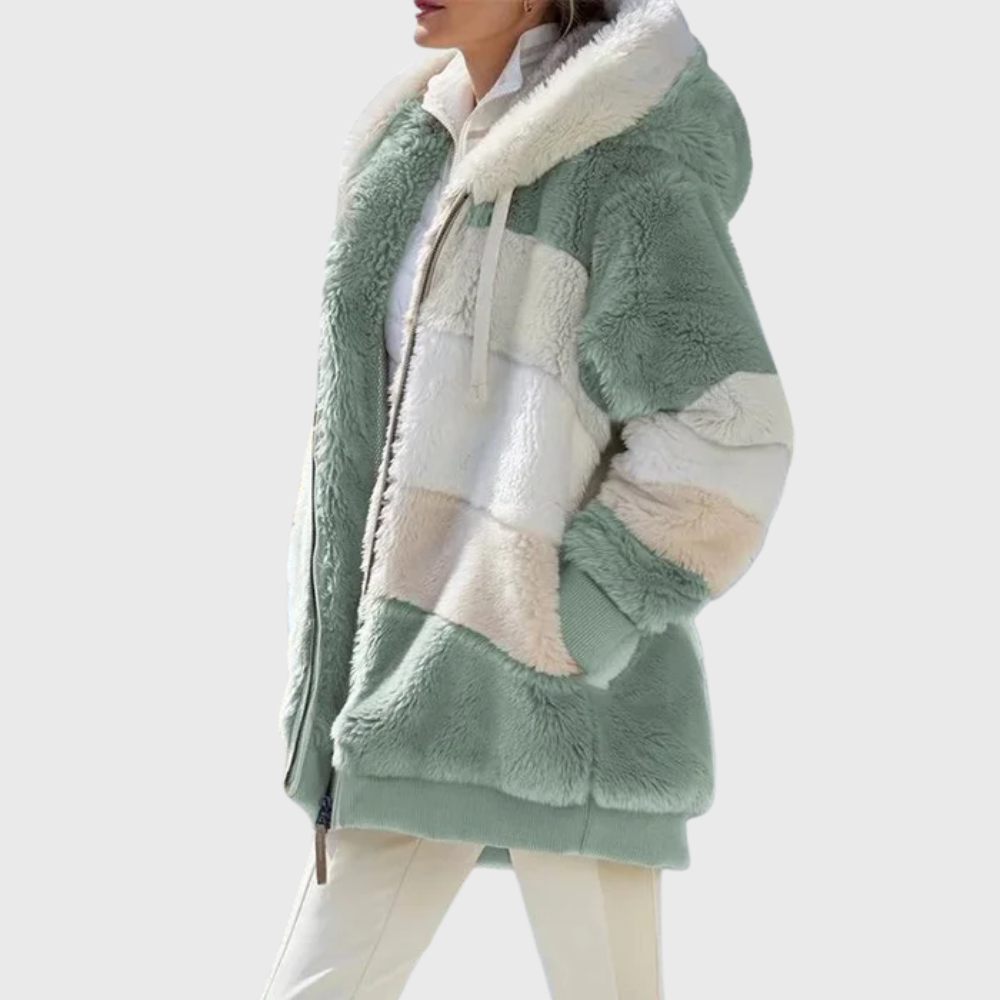 Sofía | Chaqueta polar con capucha de pelo