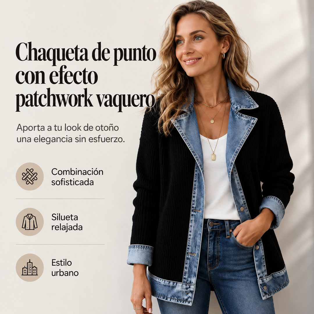 Soledad | Chaqueta vaquera con patchwork a cuadros