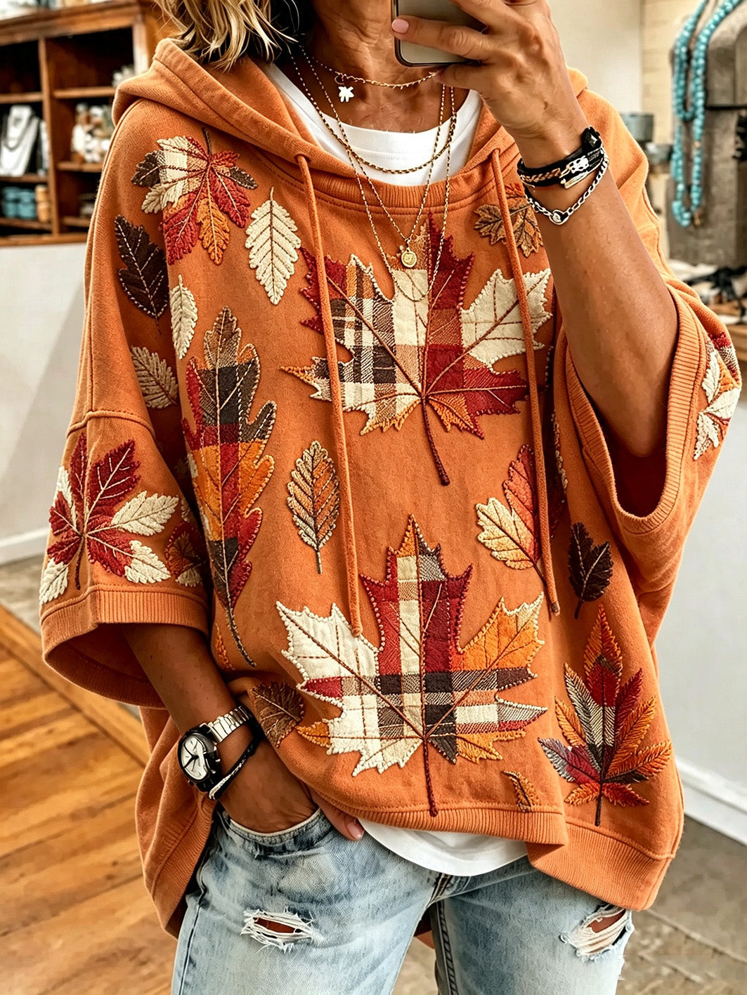 Sofía | Sudadera con capucha y motivos otoñales