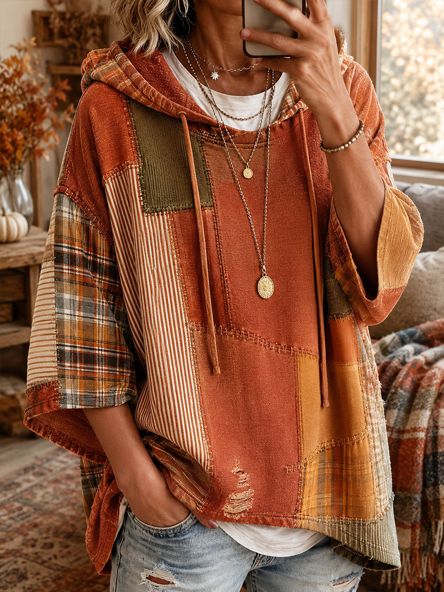 Rocío | Sudadera con capucha de retales artísticos