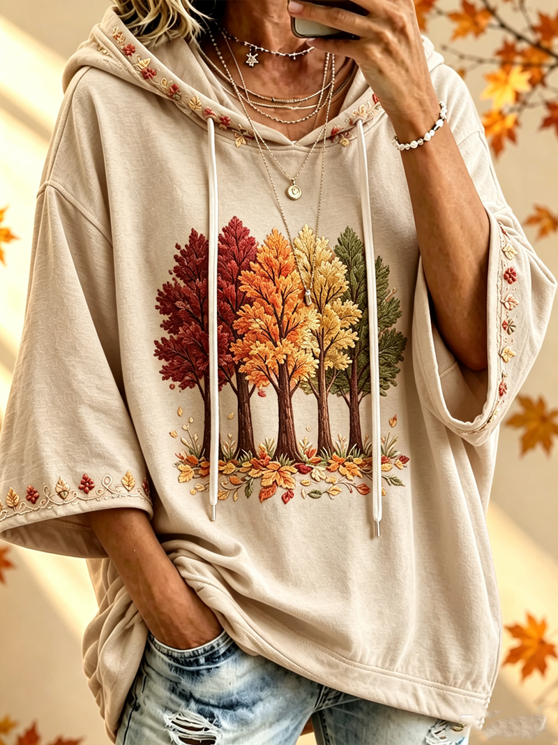 Alma | Sudadera con capucha estampada de otoño