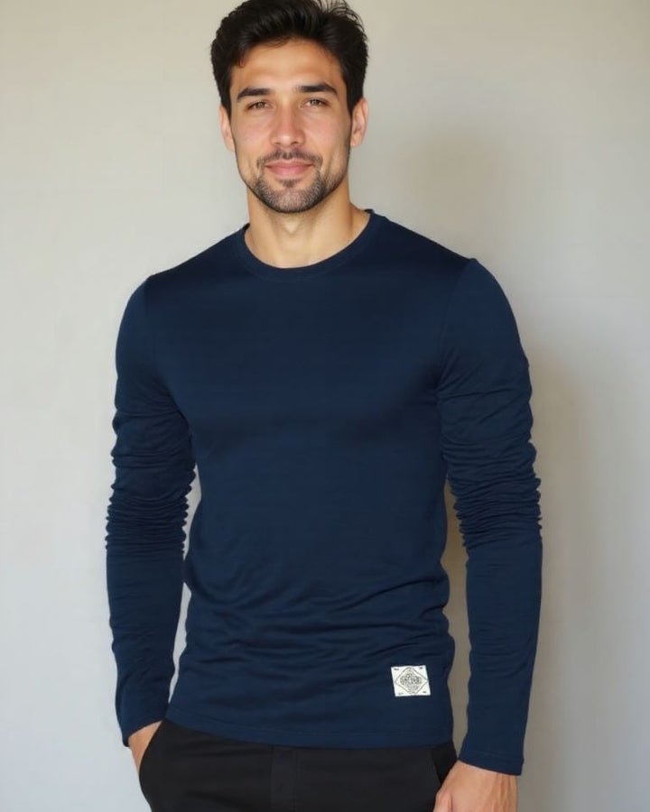 Tadeo | Jersey azul marino con cuello redondo