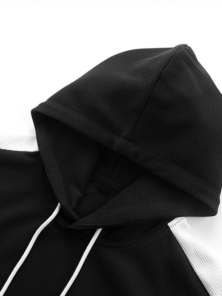 Tadeo | Sudadera con capucha con bloques de color y textura gofre